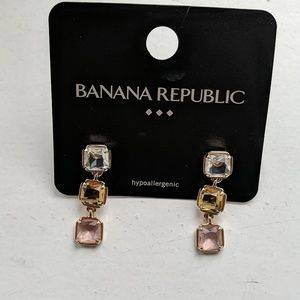 Banana Republic Champagne Stone Drop Earrings